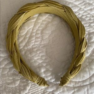 Anthropologie braided yellow sparkle headband